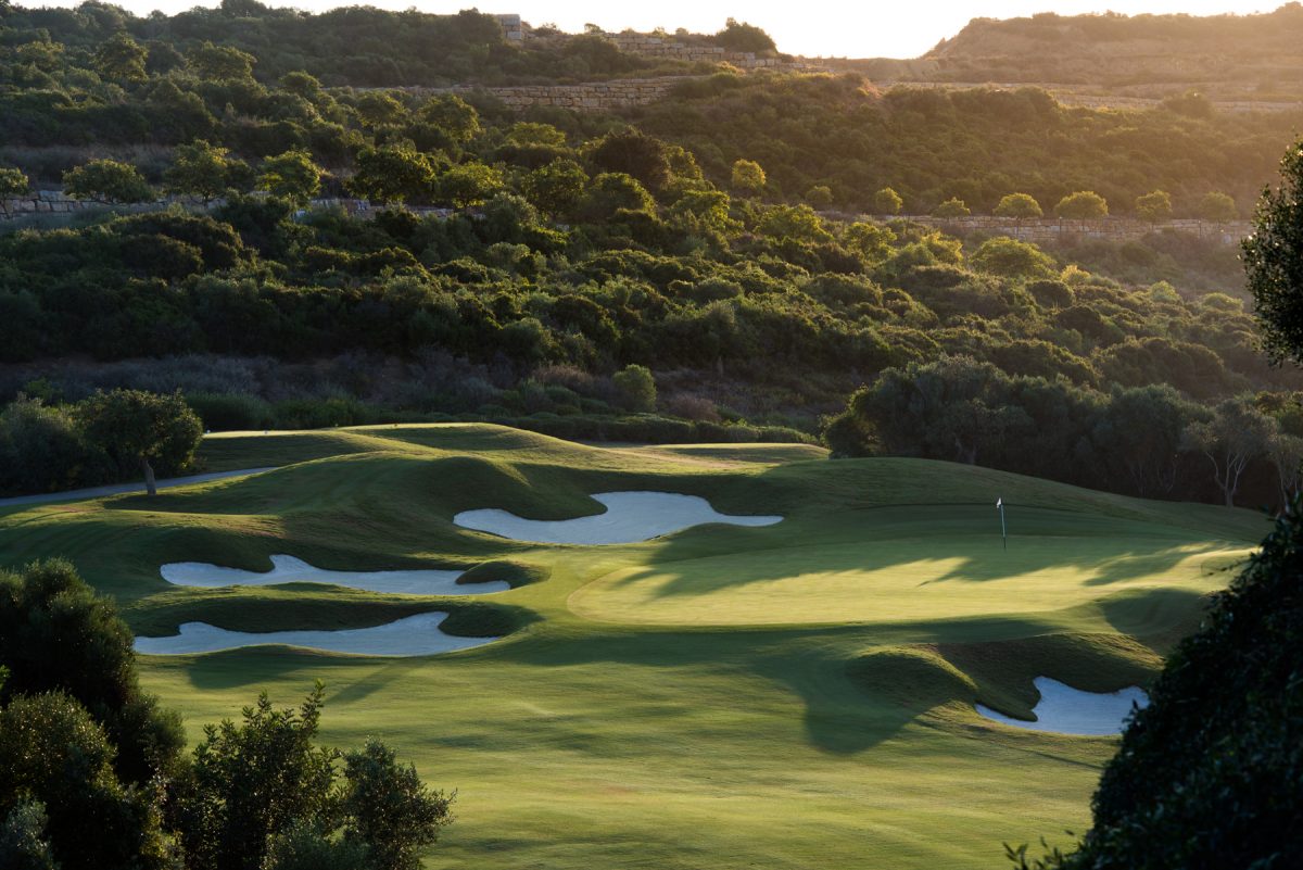 The 12th hole at Finca Cortesin golf course, Costa del Sol, Spain