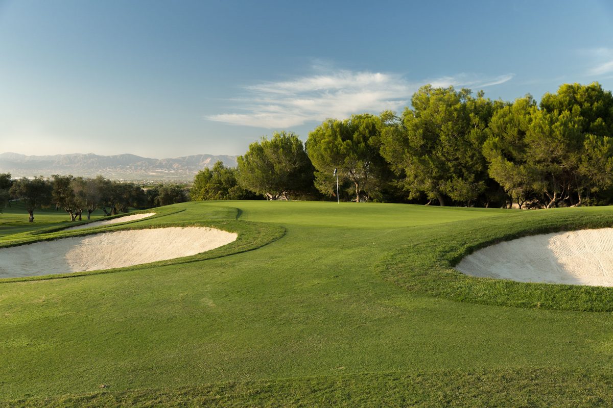 Well-maintained bunkers at La Finca Golf Course, Alicante, Spain
