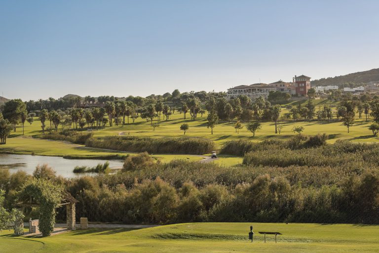 On the tee at La Finca Golf Course, Alicante, Spain