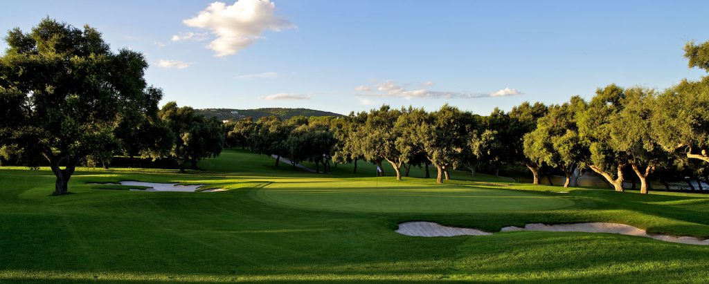 On the green at Valderrama Golf Course, Costa del Sol, Spain. Golf Planet Holidays.