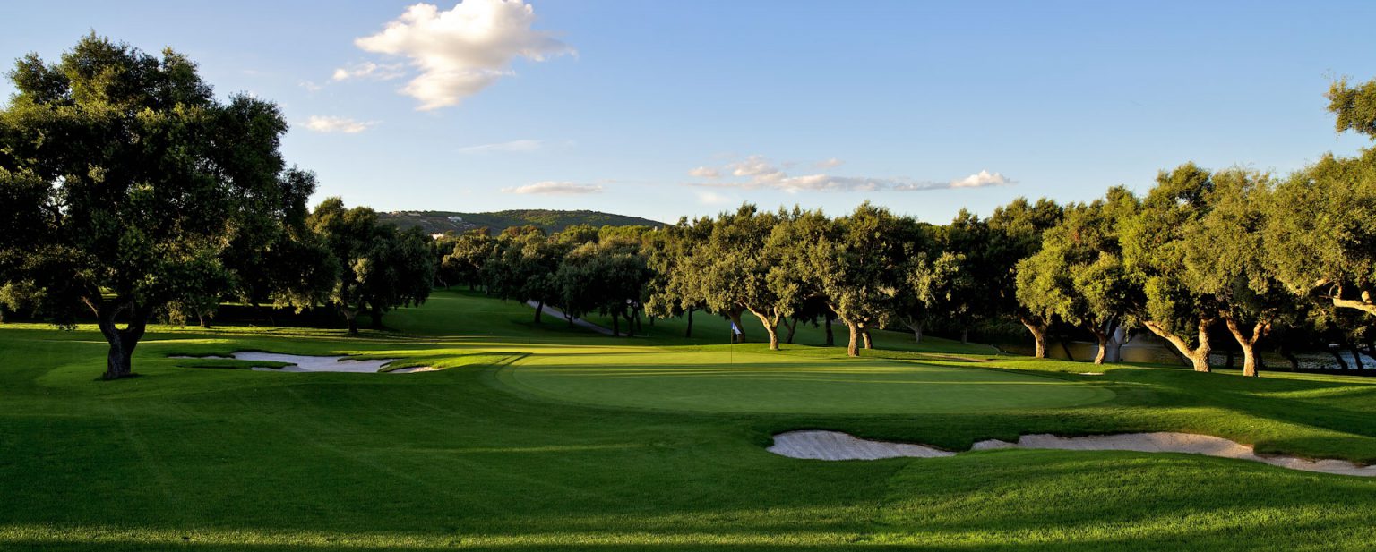 On the green at Valderrama Golf Course, Costa del Sol, Spain. Golf Planet Holidays.