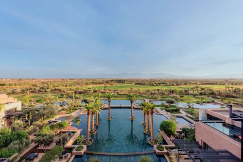View over the golf course at Fairmont Royal Palm, Marrakech, Morocco. Golf Planet Holidays