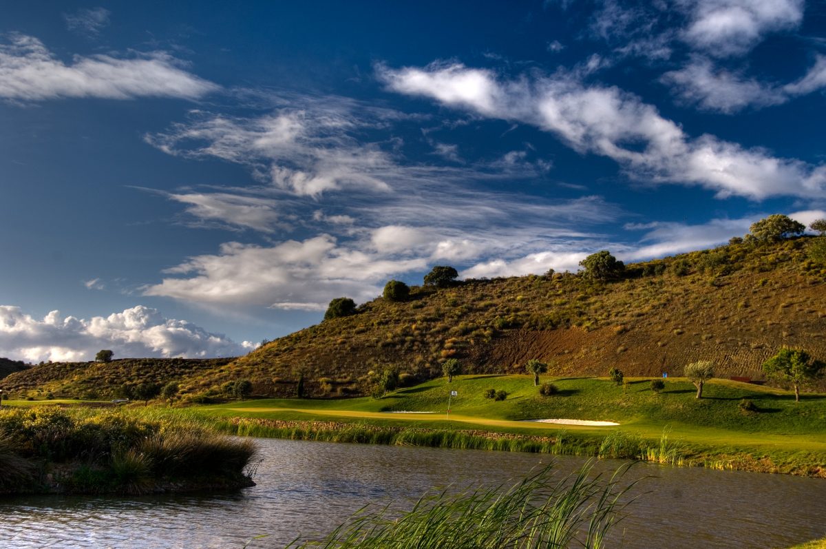 The first hole at Quinta do Vale golf course, Eastern Algarve, Portugal