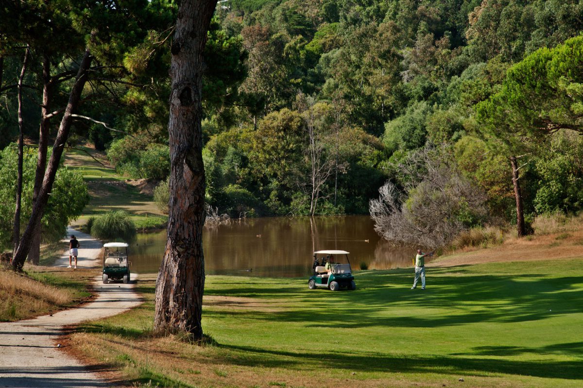 Challenging fairways at Estoril Golf Club, near Lisbon, Portugal