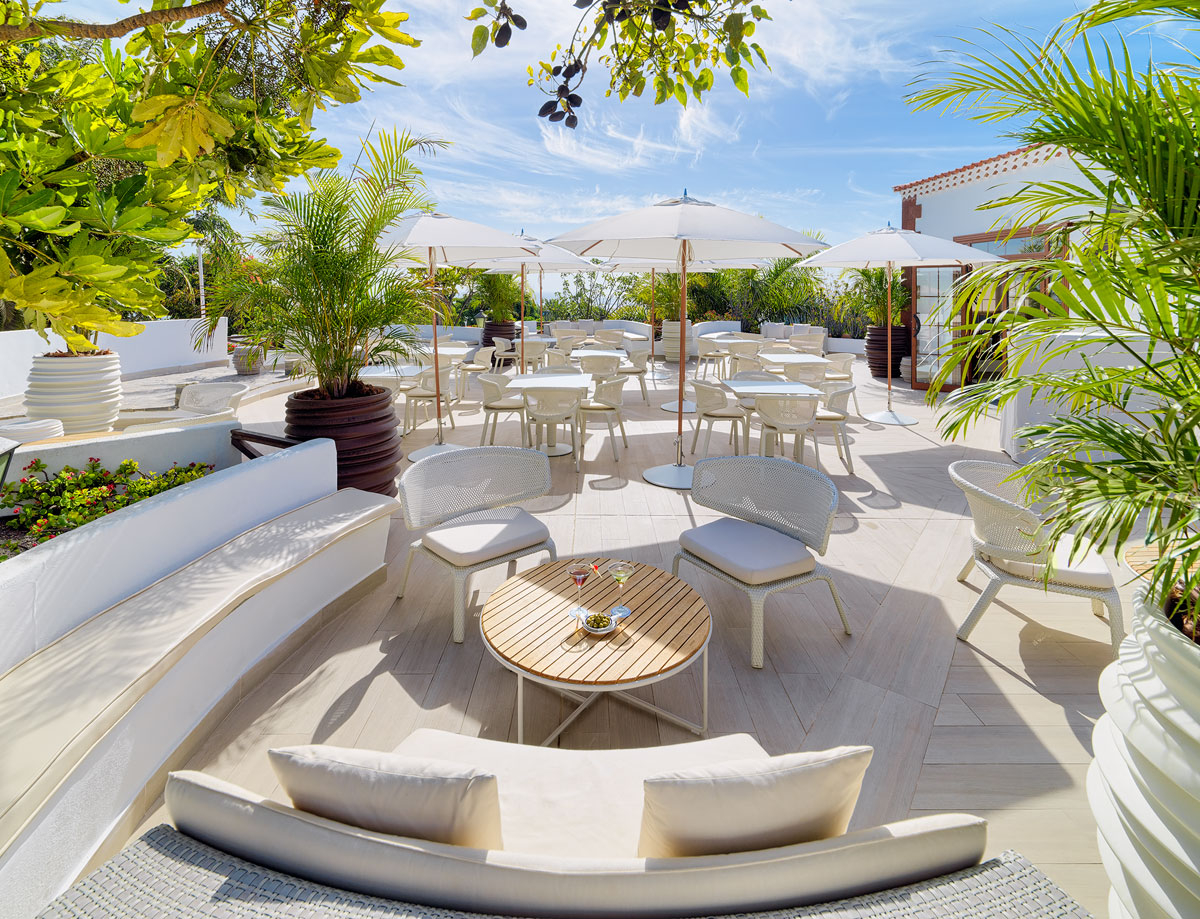 The terrace at Hotel Jardin Tecina, La Gomera, near Tenerife