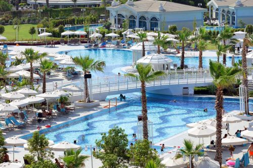 The pool complex at Sueno Hotel Deluxe, Belek, Turkey
