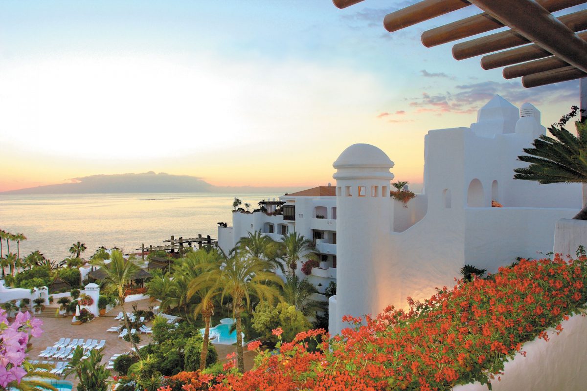 Sunset over the sea at Hotel Dreams Jardin Tropical, Tenerife