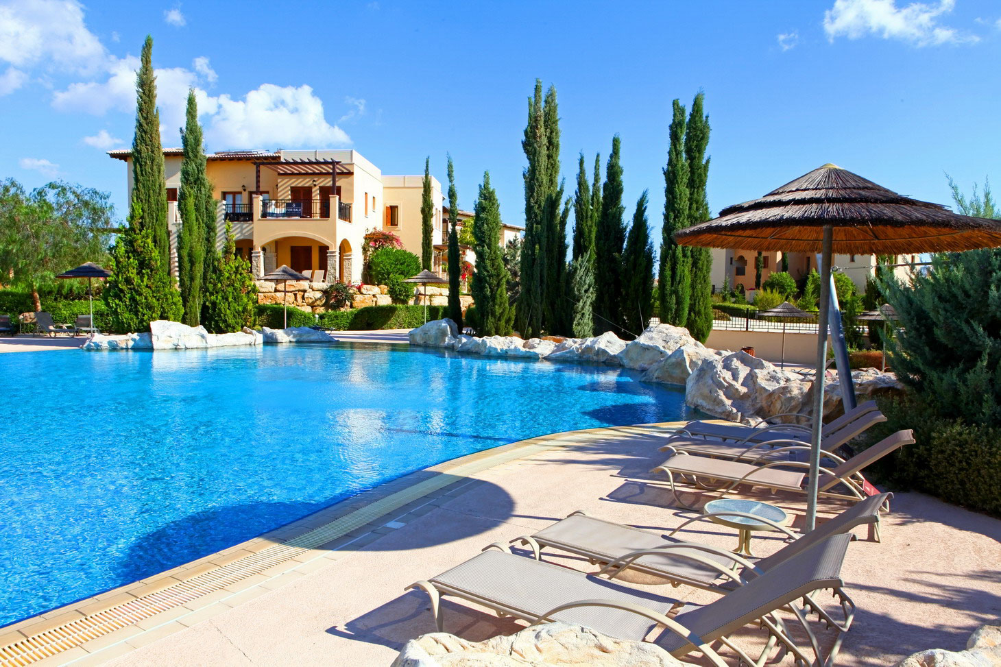 The shared pool for the apartments at Aphrodite Hills Holiday Residences, Paphos, Cyprus