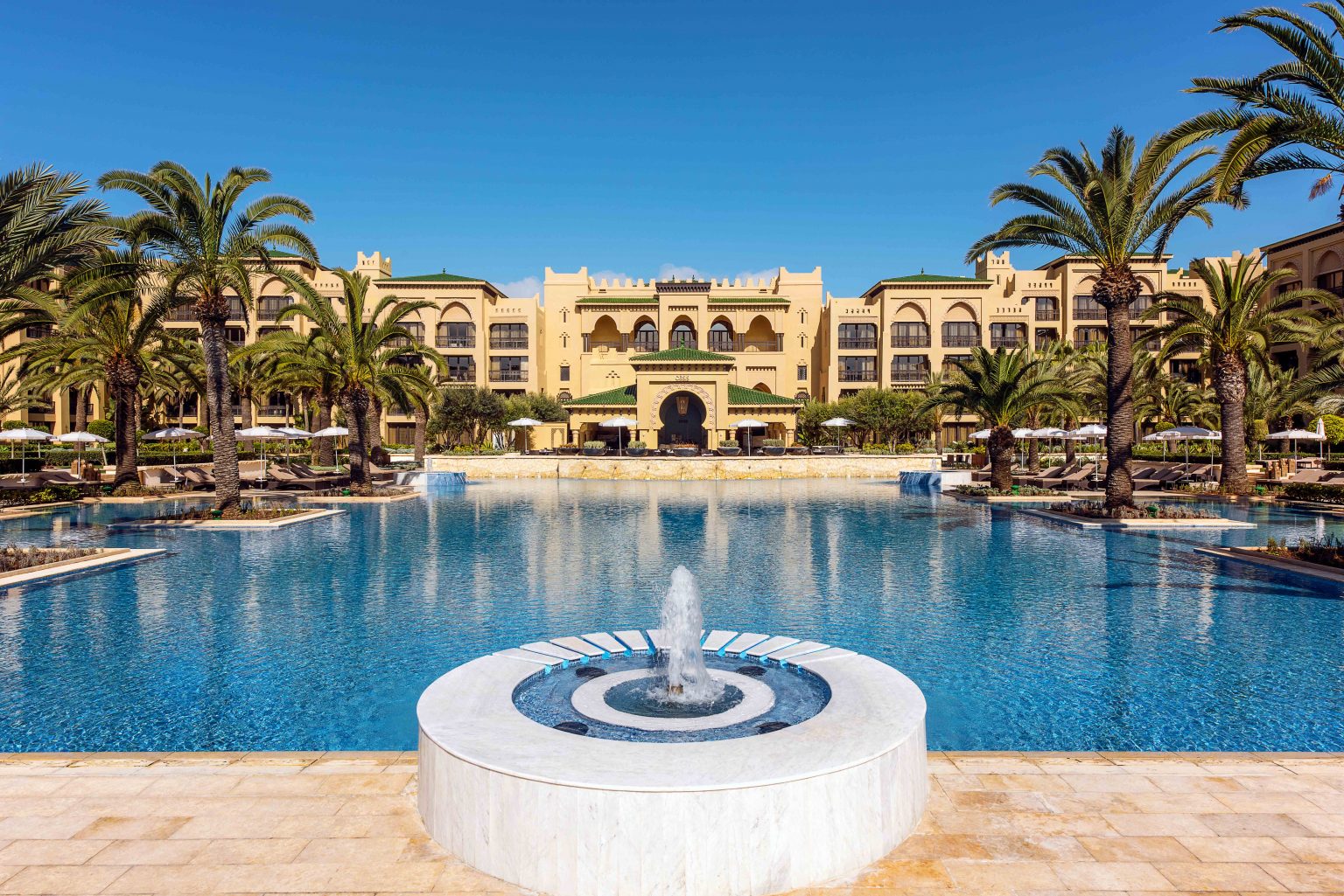 View from the pool at Mazagan Beach and Golf Resort, Casablanca, Morocco