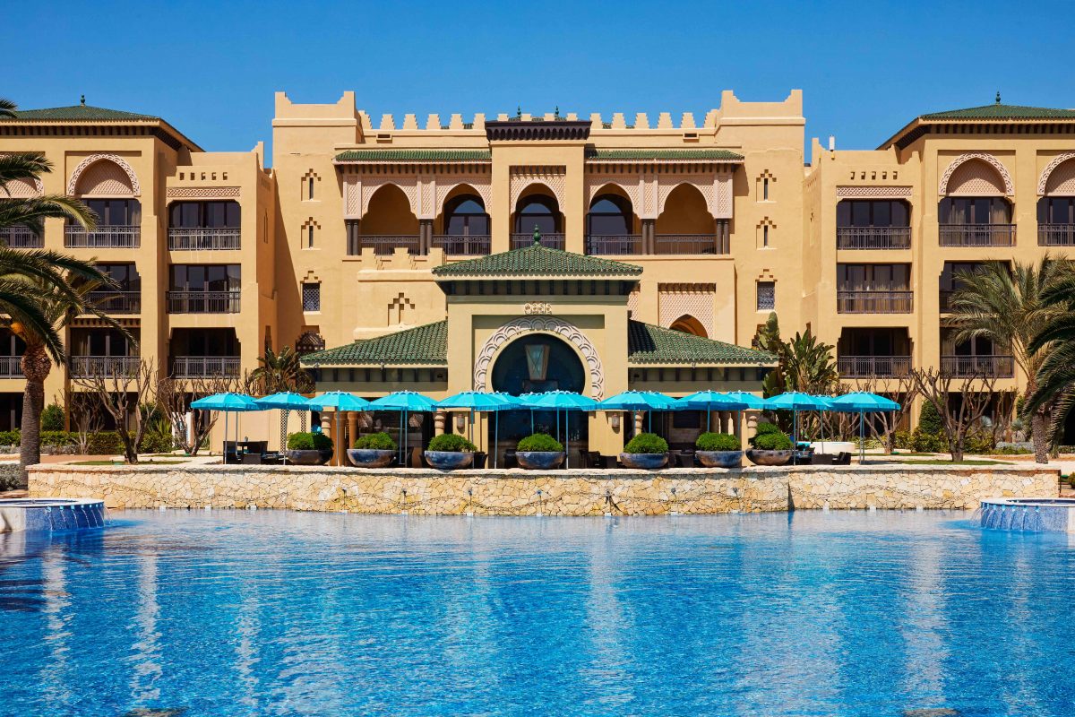 The outdoor swimming pool at Mazagan Beach and Golf Resort, Casablanca, Morocco