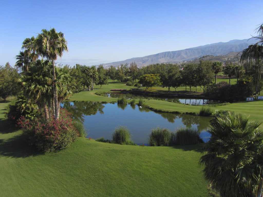The 13th and 14th holes at Las Americas Golf Course, Tenerife