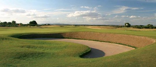 Immaculate bunkers on The Old Course at St Andrews, Scotland