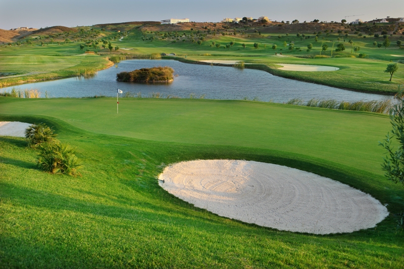 The first green at Quinta do Vale golf course, Eastern Algarve, Portugal