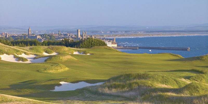 St Andrews from The Castle at St Andrews golf course, Scotland