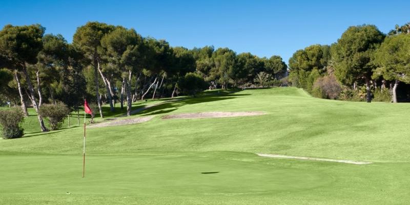 On the green at Golf Villamartin, Alicante, Spain