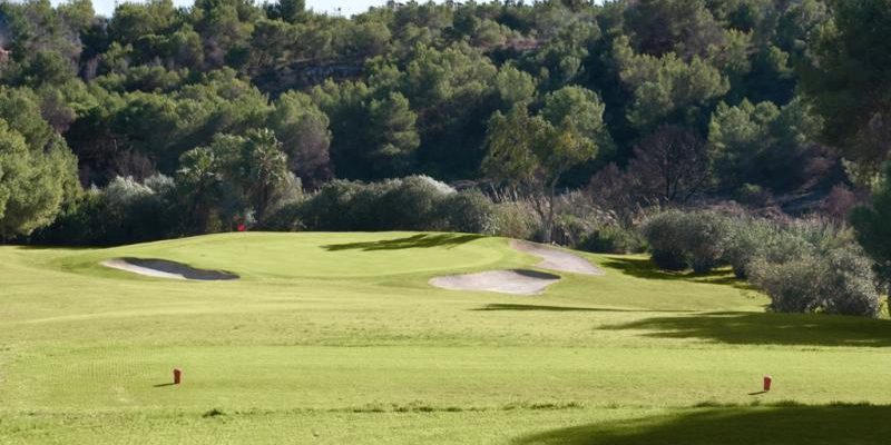On the tee at Golf Villamartin, Alicante, Spain