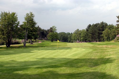 On the green at Foxhills - Bernard Hunt Golf Course-Surrey, England. Golf Planet Holidays