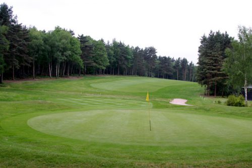On the green at Foxhills - Longcross Golf Course-Surrey, England. Golf Planet Holidays