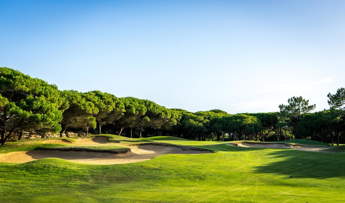 There's a narrow approach to this green at Quinta da Marinha Golf Course, Cascais, Portugal