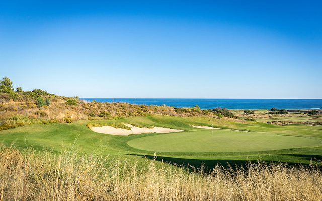 On the green at Palmares Golf course, Lagos, Portugal