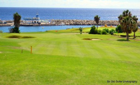 Marina backdrop at Amarilla Golf Course, Tenerife
