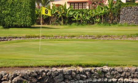 Careful shot required for the ninth green at Amarilla Golf Course, Tenerife