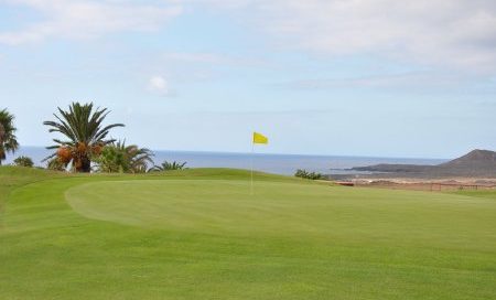 Sloping greens at Amarilla Golf Course, Tenerife