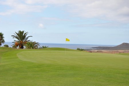 Sloping greens at Amarilla Golf Course, Tenerife