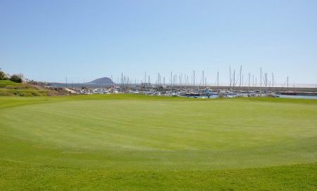 Marina backdrop at Amarilla Golf Course, Tenerife