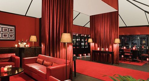 Stylish bar at Hotel and Ryads Barriere Le Naoura, Marrakech, Morocco