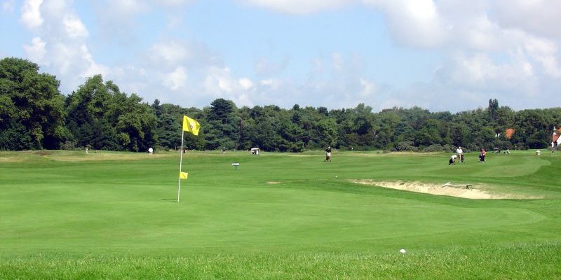 Ready to putt at Royal Zoute Golf Club, near Bruges, Belgium