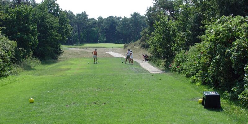 On the tee at Royal Zoute Golf Club, near Bruges, Belgium