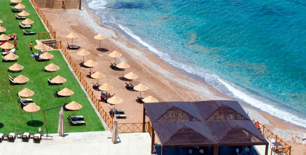 The beach at Korineum Golf and Beach Resort, North Cyprus