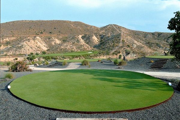 Beautiful tee at Valle del Este Golf Course, Murcia, Spain