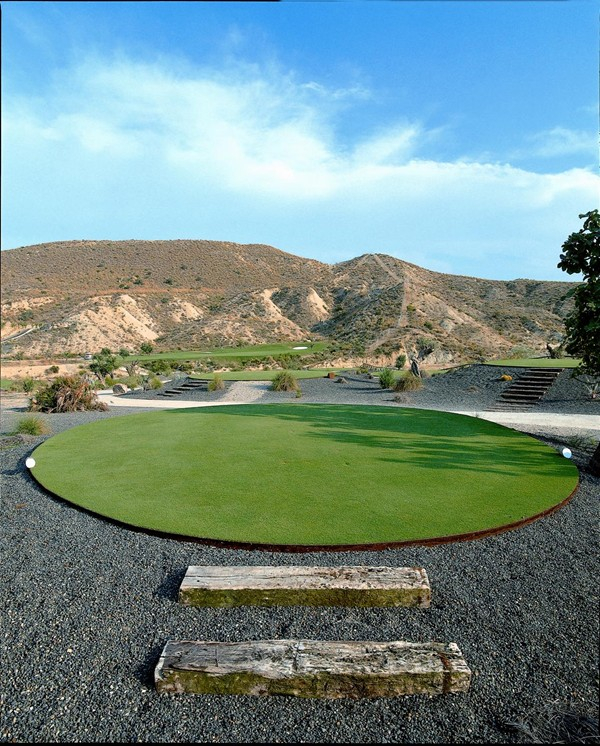 Beautiful tee at Valle del Este Golf Course, Murcia, Spain