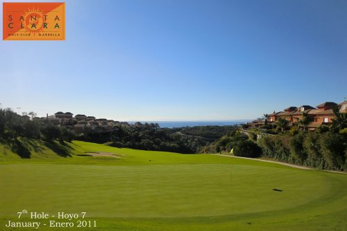The seventh hole at Santa Clara Golf Club, Costa del Sol, Spain