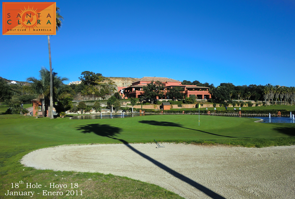 The 18th hole at Santa Clara Golf Club, Costa del Sol, Marbella