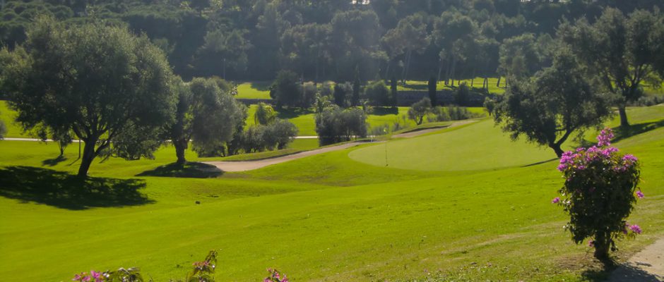 The eighth hole at Santa Clara Golf Club, Costa del Sol, Spain