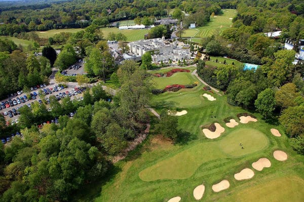 Aerial view at Wentworth Club East Golf Course, Surrey, England. Golf Planet Holidays