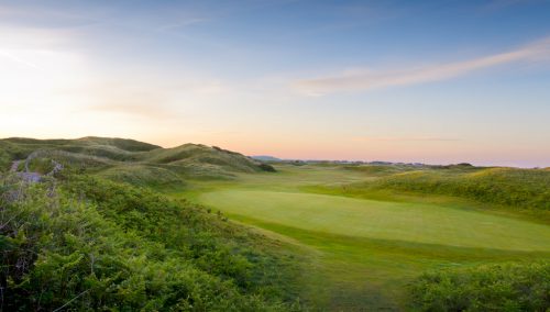 Fine skies at Pyle and Kenfig Golf club Golf Course, Bridgend, Wales. Golf Planet Holidays