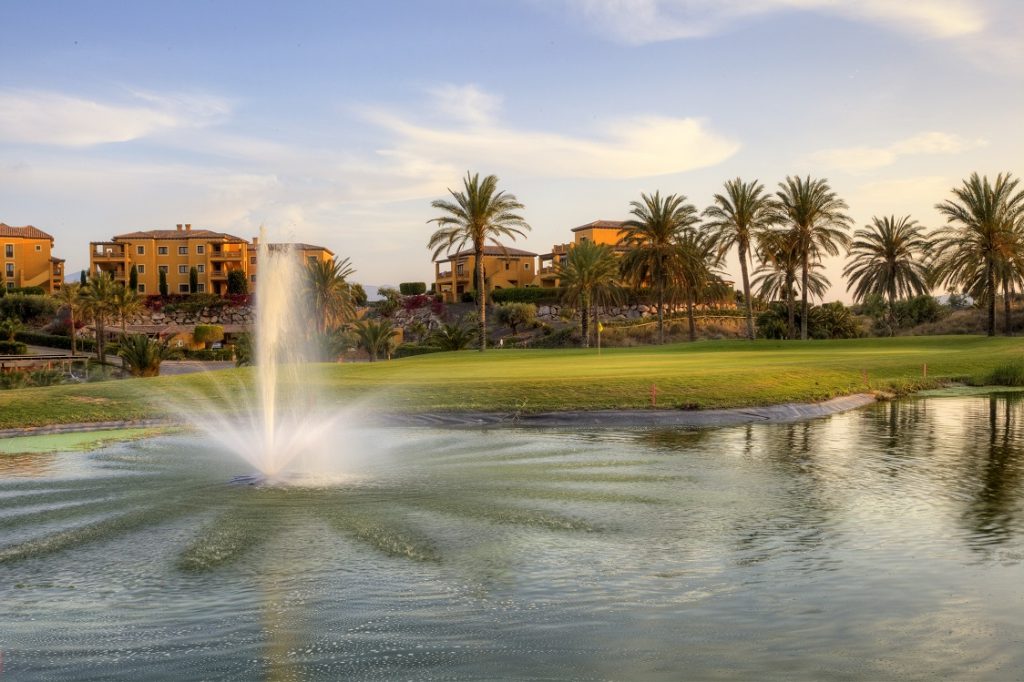 Approaching the green at Valle del Este Golf Course, Murcia, Spain