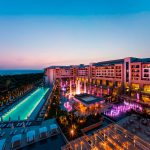 Night time at Regnum Carya Golf and Spa Resort, Belek, Turkey. Golf Planet Holidays