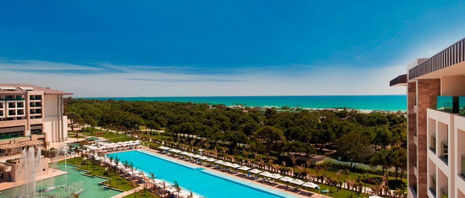 Magnificent pool at Regnum Carya Golf and Spa Resort, Belek, Turkey. Golf Planet Holidays