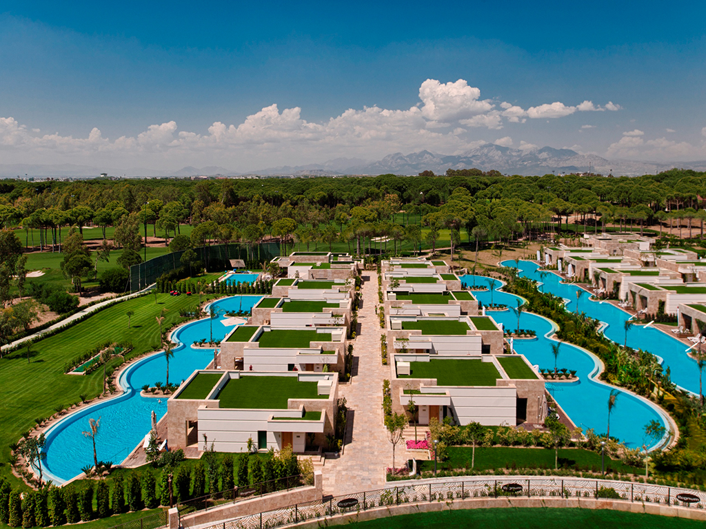 Bird's eye view at Regnum Carya Golf and Spa Resort, Belek, Turkey. Golf Planet Holidays