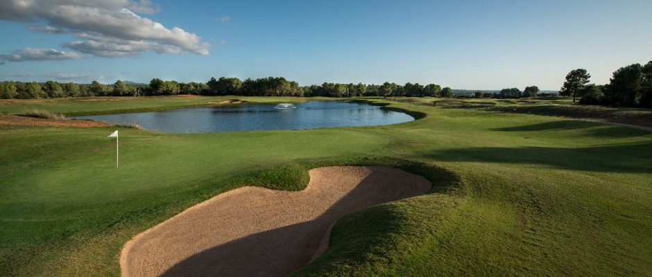 Concentration required on T Golf and Country Club course, Palma, Mallorca