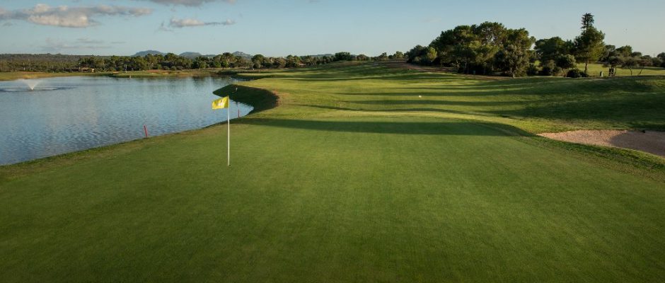 Looking back down the fairway on T Golf and Country Club course, Palma, Mallorca