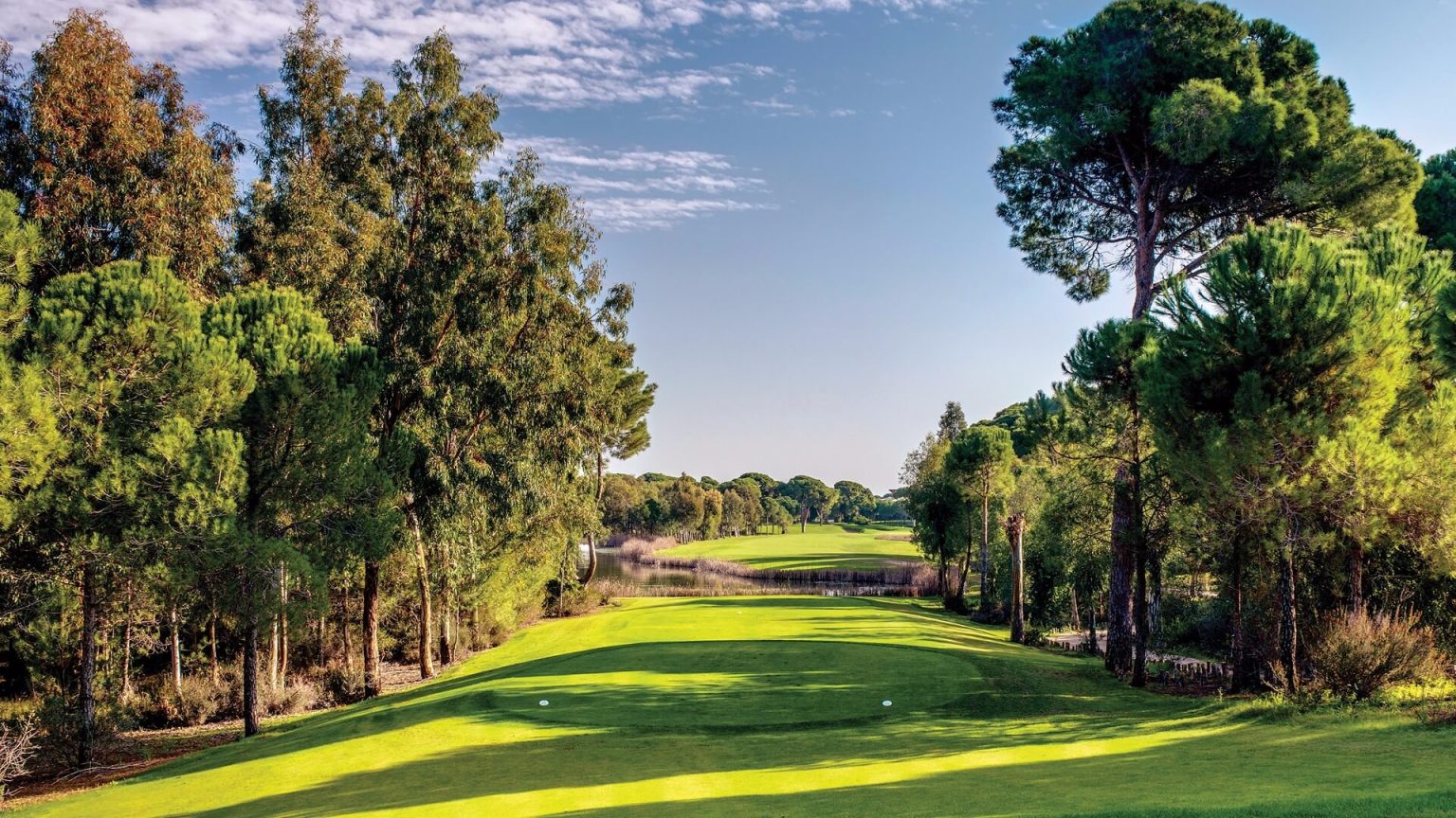 Down the fairway on Cornelia Faldo Golf course, Belek, Turkey