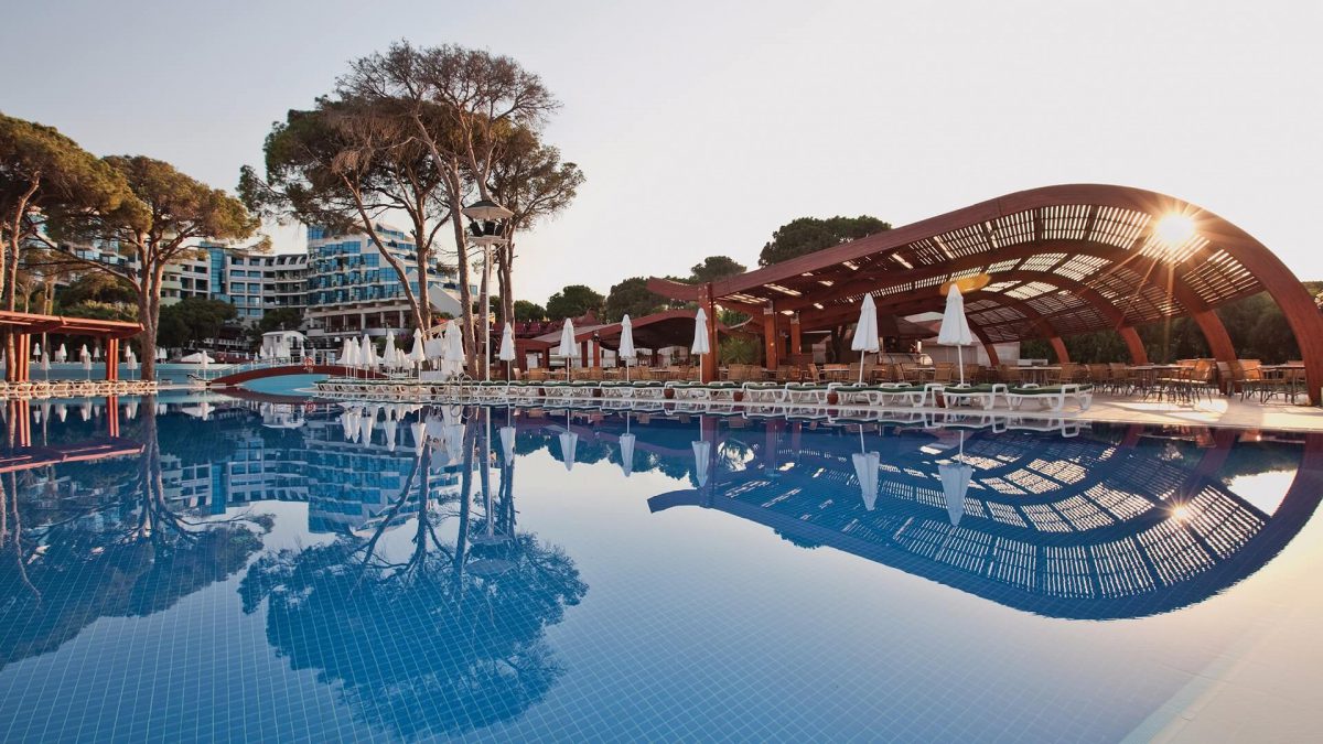 By the pool at Cornelia Deluxe Resort, Belek, Turkey
