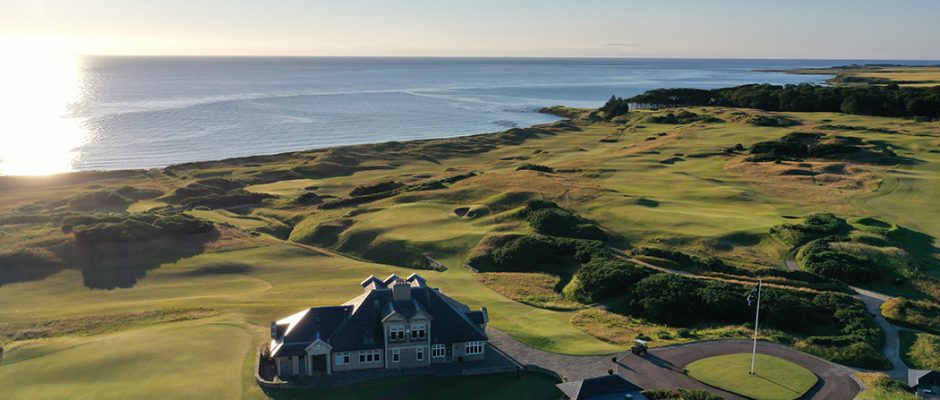 Bird's eye view at Kingsbarns Golf Links, St Andrews, Scotland. Golf Planet Holidays