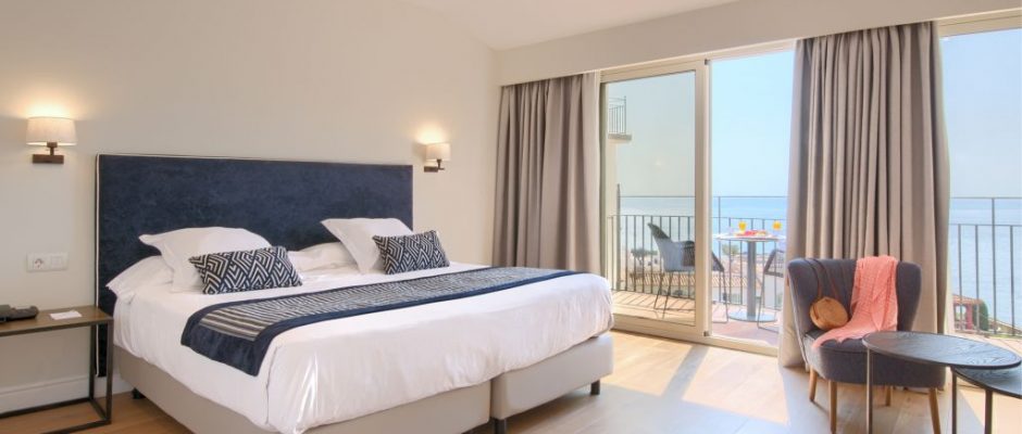 A large bedroom at Aigua Blava hotel, Costa Brava, Spain